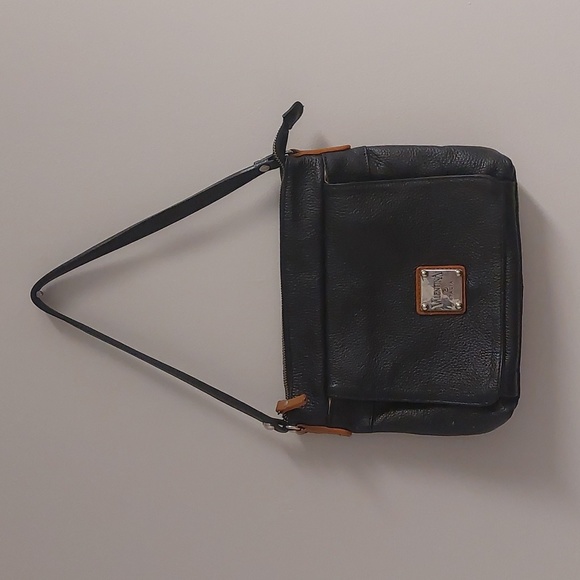 Valentina Handbags - Valentina Italia Genuine Leather Black Shoulder Bag